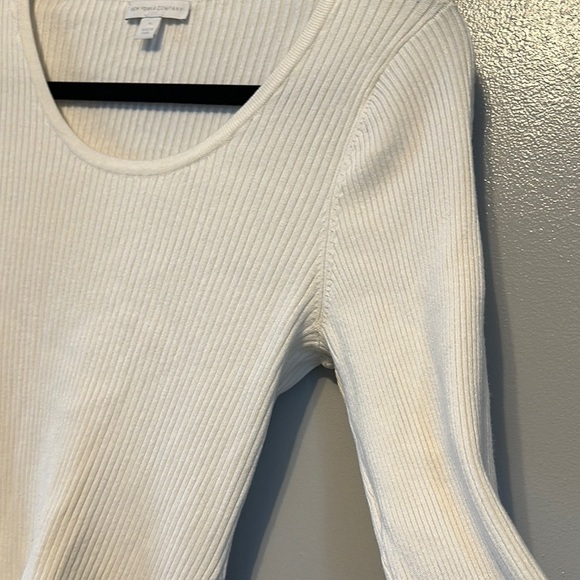 New York & Company Cream Tie Front Tunic - Picture 6 of 8